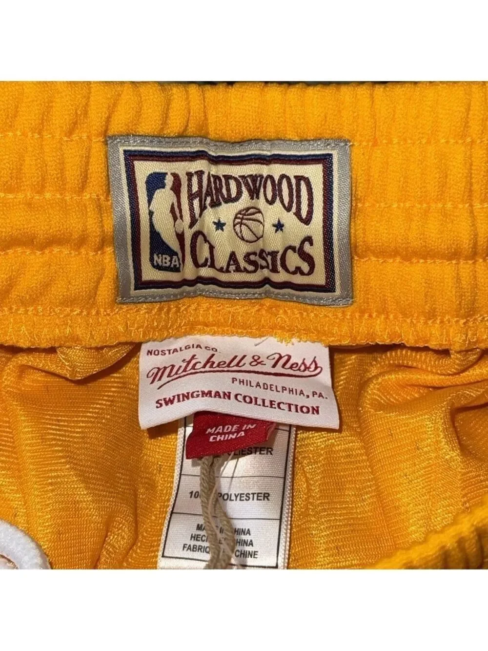 Mitchell and Ness Lakers Swingman Shorts Gold Large